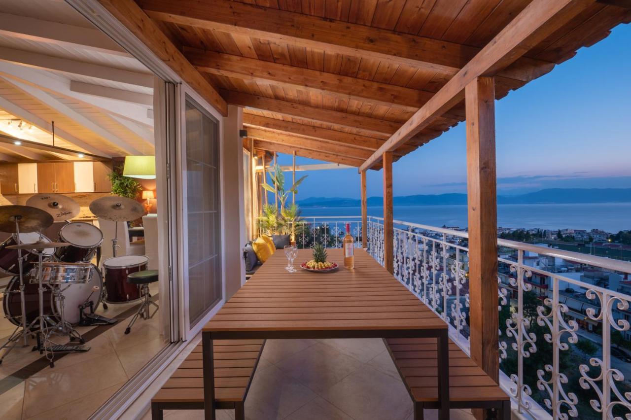 Panoramic View!Penthouse 120Qm Of Sea & Mountain Vila Loutra Edipsou  Exterior foto